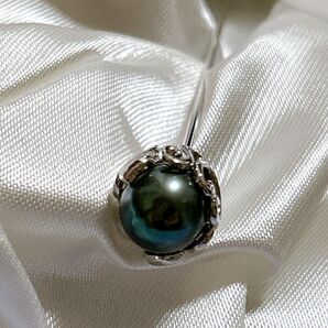 VENUS BLACK CULTURED PEARL ブラックパール・黒真珠・ピンブローチ