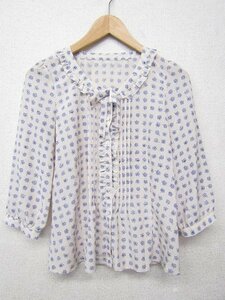 K4077: Laisse Passe (Mene Passe) 5 -Minute Flouse Blouse 38 Purple Purple x Beige/лента/изличие: 35