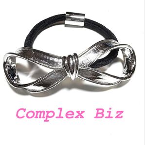 Complex Biz コンプレックスビズ リボンヘアゴム シルバー
