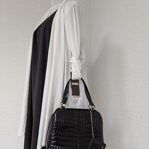 【送料無料】GRES JRA グレ クロコダイル シャイニングクロコ 三層 ハンドバッグ パスケース付 センター腹革 わに革 クロコ