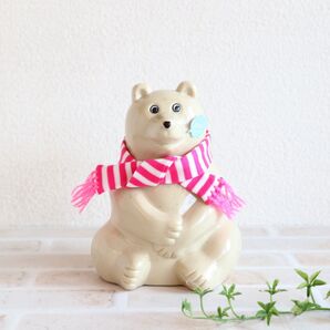 新品 2024 マフラー付きしろくま貯金箱