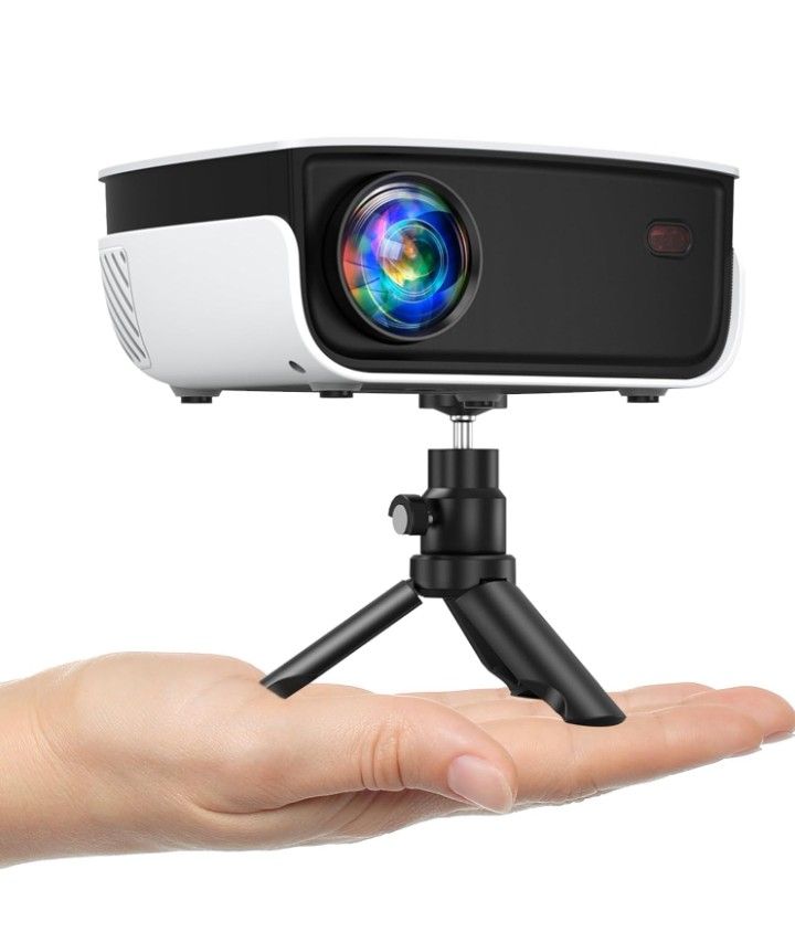 NICPOW 家庭用 超小型9000LM 1080Pサポート【三脚付き】 ホームプロジェクター 天井投影可能