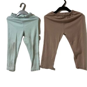 UNIQLO ミントグリーン 他 長ズボン 2点セット パジャマ 110