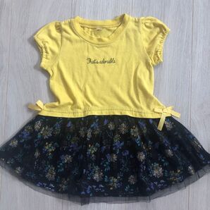 That’s adorable チュールワンピ 花柄 プリンセス ドレス ワンピース 半袖ワンピース 花柄スカート
