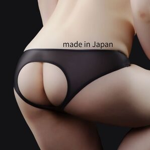 【EXE/日本製】極薄ストレッチハギナシオープンバックショーツ ブラック スキャンティ レディースショーツ