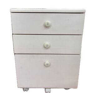 キャスター付き 3段チェスト 白 収納家具 引き出し キャスターにストッパー付