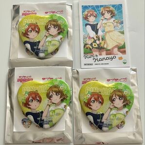 ラブライブ! μ's スクフェス トレーディングハート型グリッター缶バッジ 購入特典 ミニフォトショップカード 星空凛 小泉花陽