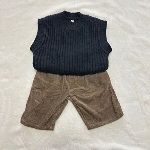 韓国子供服 ADbaby ニットベスト コーデュロイパンツ 2点セット 90cm