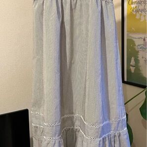 美品 EDIT COLOGNE ストライプ ティアードワンピース S-Mサイズ