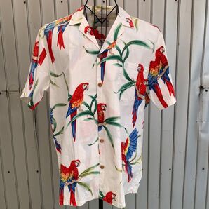 PARADISE FOUNDオープンカラーシャツ インコ アロハシャツ 総柄 半袖シャツ