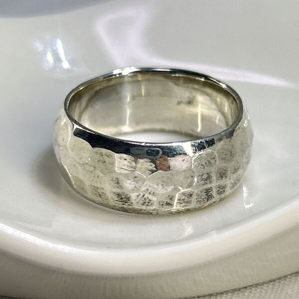 【シルバー925】槌目模様 幅広リング 7.2g リング シルバー アクセサリー 指輪 シルバー925