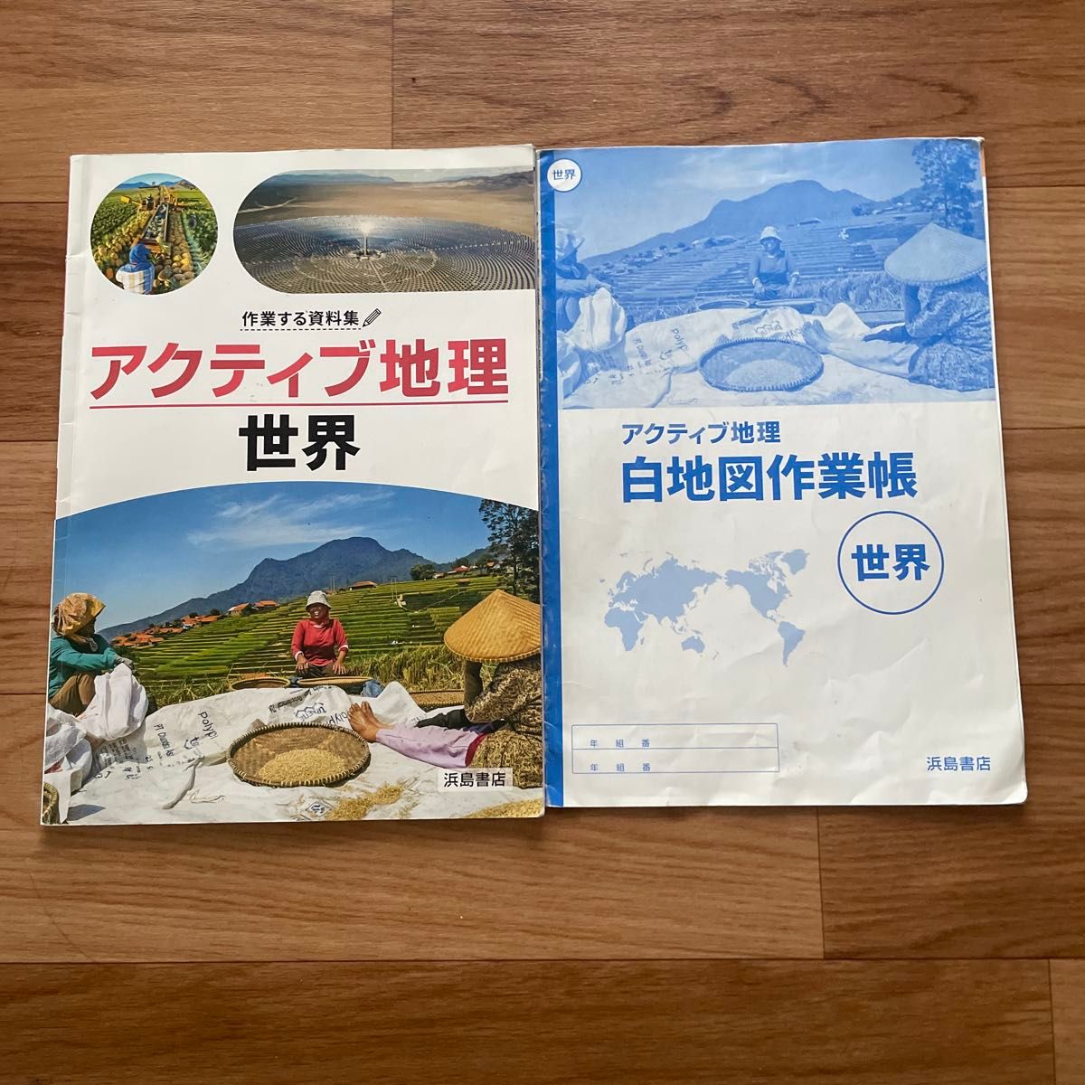 【使用品】アクティブ地理 世界 白地図作業帳 2冊セット 浜島書店