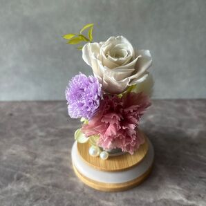 プリザーブドフラワー仏花 お供え仏花 ガラスケース仏花 インテリア お彼岸 置物 ばら 敬老の日