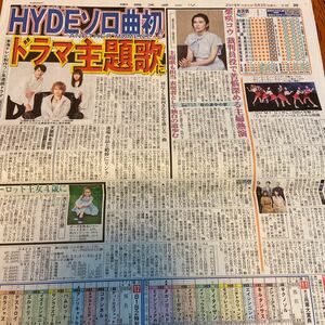 2019.5/3新聞記事　HYDE溝端淳平瀧本美織柴咲コウ