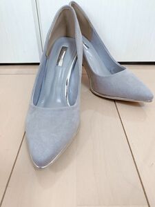  suede style pumps high heel coveralls eyes. silver . adult pretty! [ gray ][L size ] [NS-176]