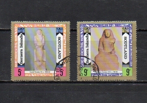 209092 スコットランド ベルネレー島 1980年 古代エジプト美術 (2) 2種完揃 使用済