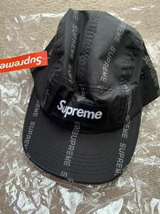 Supreme Logo BLACK 帽子　シュープリーム　アメリカ製　反射