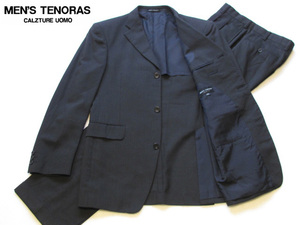 MEN'S TENORAS メンズティノラス 3Bスーツ BLK/シルバーグレー糸の微細なストライプ Sz.L　ブラック