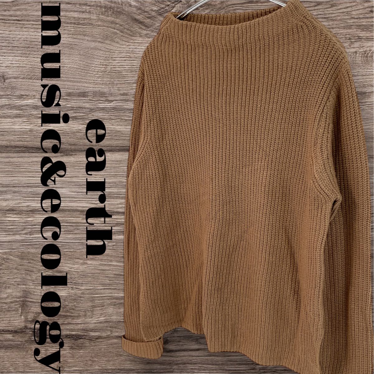 アースミュージック＆エコロジー　ニット　セーター　トップス　プルオーバー　長袖　レディース　フリーサイズ　ブラウン