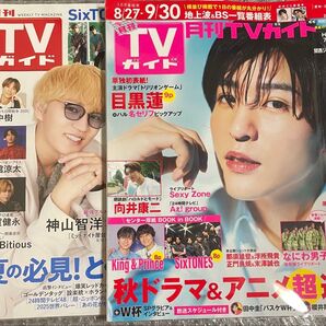 月刊TVガイド 2023年10月号 目黒蓮 向井康二 週刊TVガイド 2025年8月8日号 神山智洋 中村海人 宮舘涼太