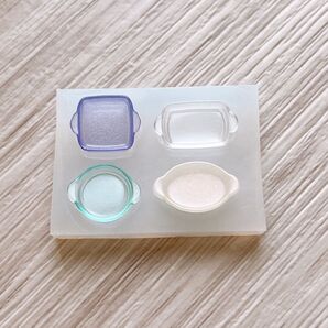 【502】ミニチュアトレー・グラタン皿4種 小 シリコンモールド