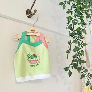 美品【pom!pom!pom!】SO COOL CROP TOP XL 冷感素材クロップド丈トップス 犬服 韓国