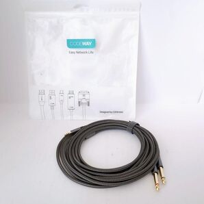 3.5mm to 6.35mm 5m オーディオ変換ケーブル 標準プラグ