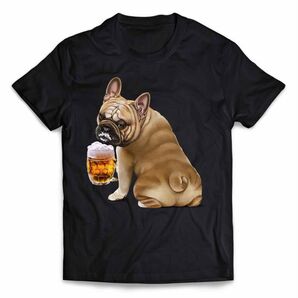 フレンチブルドッグ 犬 いぬ ビール お酒 ジョッキ 飲み会 半袖 Tシャツ メンズ レディース キッズ プリント