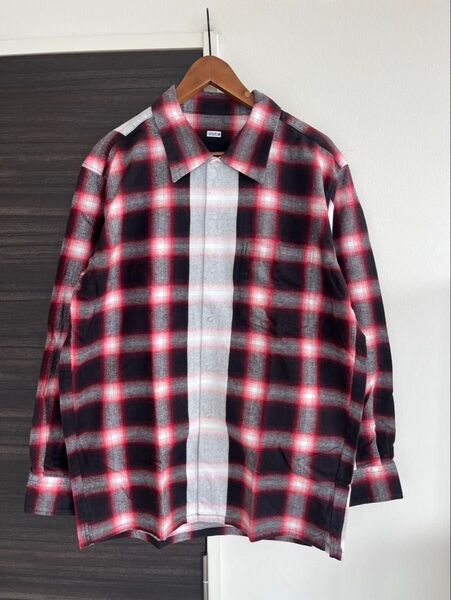 L 新品定価41800円 シークエル SEQUEL LINE NEL CHECK SHIRT