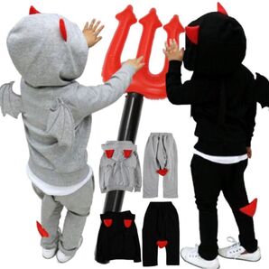 コスプレ 子供 子ども 男の子 女の子 キッズ 仮装 衣装 デビル ハロウィン 上下セット 子供 子供用 衣装