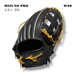 人気品! MIZUNO PRO ミズノ プロ グローブ グラブ 軟式 内野手 BLACK ブラック 黒 野球 ベースボール レザー