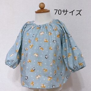 スモック キッズ 遊び着 砂場着 保育園 幼稚園 70cm