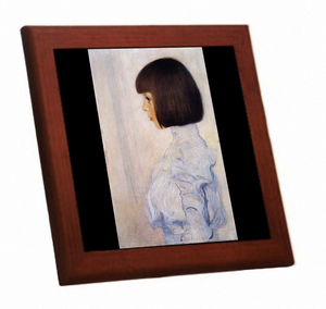グスタフ・クリムト『 ヘレーネ・クリムトの肖像 』の木枠付きフォトタイル