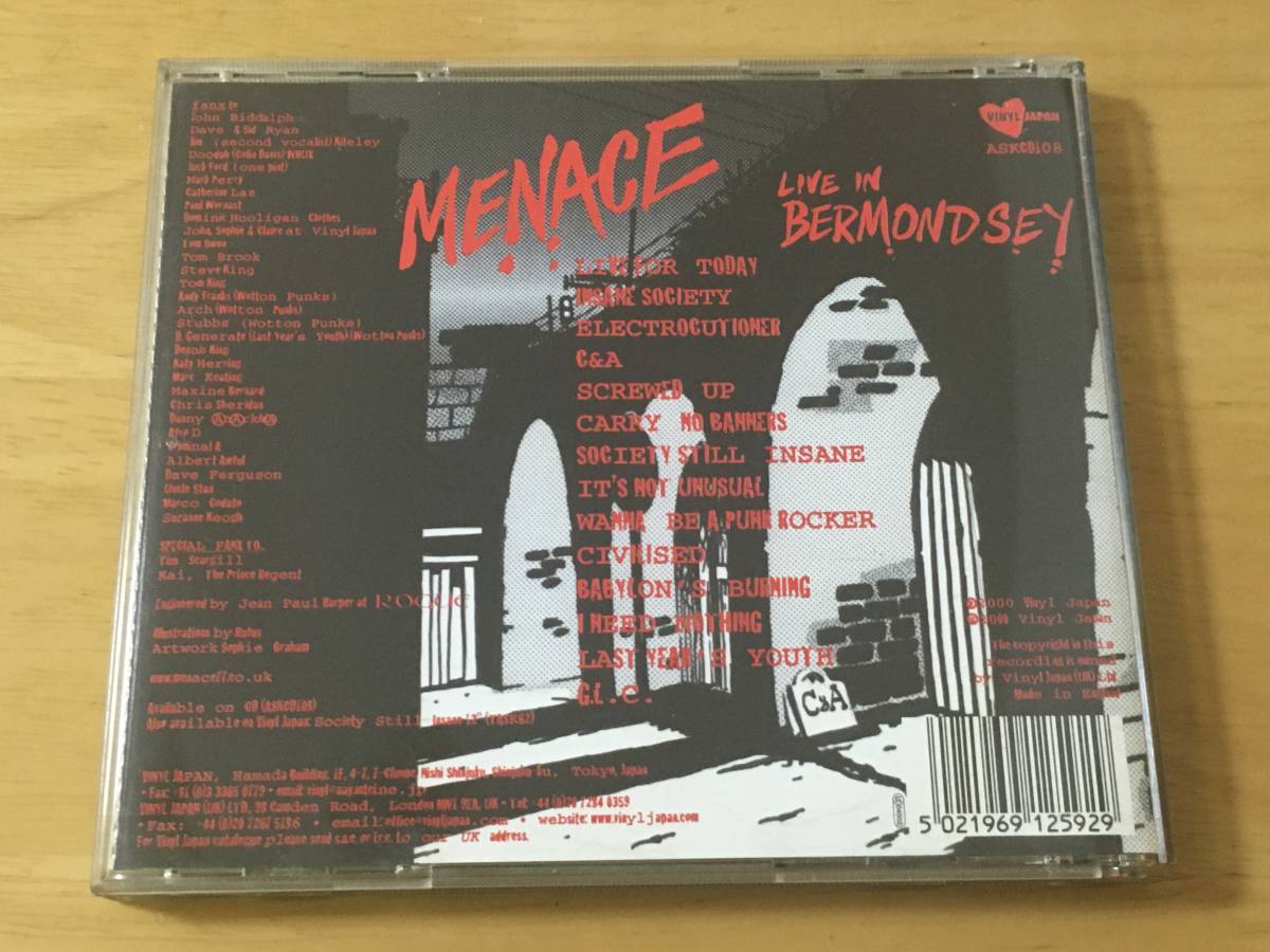 MENACE Live In Bermondsey 輸入盤CD 検:メナス2000 oi street punk