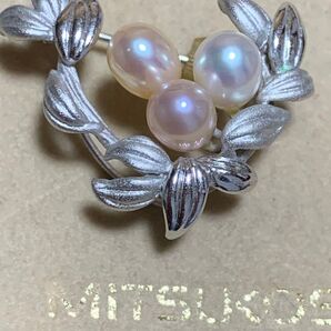 淡水等級カラー真珠ブローチ SILVER刻印銀製品