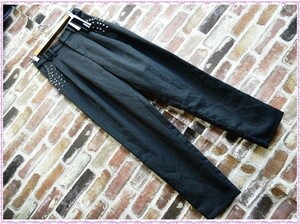 [ free shipping ] unused regular price 8925 jpy *MURUAm Roo a* lady's studs attaching pants *1474