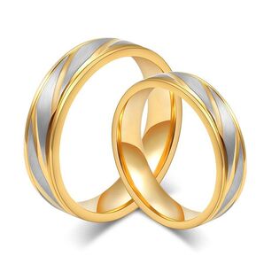 24号 K18 ゴールド カット リング プラチナ 艶消し加工 ペアリング 結婚指輪