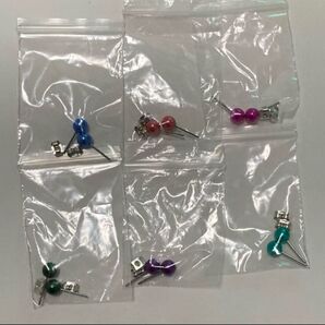 6色パールのピアス6点セット カラフル デイリー使いに
