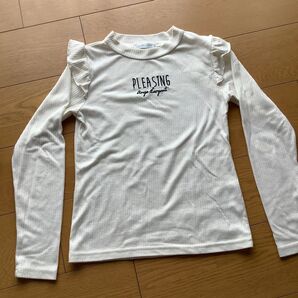 サイズ150 長袖トップス ホワイト フリル