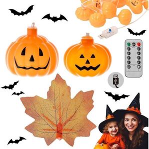 【毎年使える!】ハロウィン 飾り 装飾 ガーランド セット コウモリステッカー