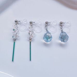 no.836 樹脂イヤリング 2点セット