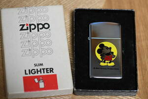 ★1980年 スリムZIPPO ミッキーマウス MINT Mickey 未点火美品 箱付