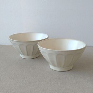 【2枚】新品 美濃焼 シェル マットホワイト 飯碗 ご飯茶碗 ボウル