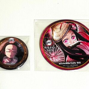 【新品/2点セット】鬼滅の刃 阿波おどり 阿波踊り ufotable 徳島 コースター 第一期 無限城 缶バッジ 竈門 禰豆子