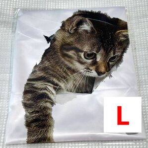 子猫柄 Tシャツ メンズ Lサイズ