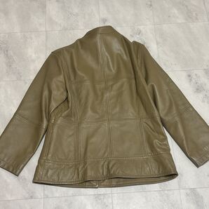 ラムレザー ジャケット レザー ノーカラー Mサイズ pinore レザージャケット