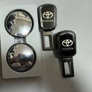 トヨタ車用 シートベルト ショルダーパッド バックルカバー サイドミラー用補助ミラー 吸盤式 サブミラー 4個セット