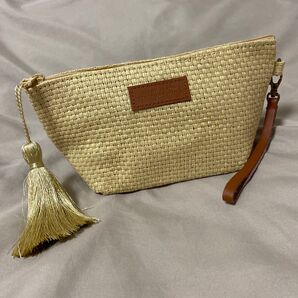 UNITED ARROWS × STYLE for LIVING ラフィア風ポーチ タッセル付き