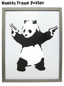 バンクシー アートフレーム (Panda with Guns) Banksy ポスター パンダ 拳銃 パネル 作品 有名 グッズ レプリカ インテリア アメリカン雑貨