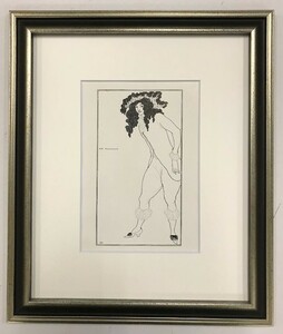 【特価】　≪　　オーブリー・ビアズリー　　≫　　オリジナルラインブロック　　MRS 　PINCHWIFE　 1899年　AUBREY BEARDSLEY